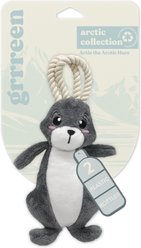 Grrreen Arctic Hare with Rope Squeaky Plush Dog Toy, Small slide 1 of 6