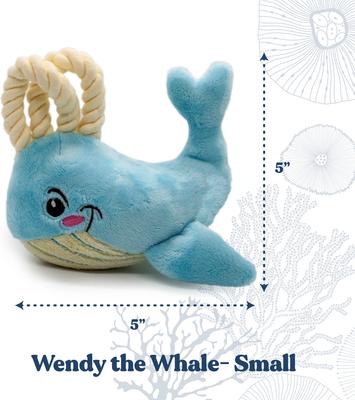 Show full view: Grrreen Rope Whale Squeaky Plush Dog Toy, Small slide 4 of 7