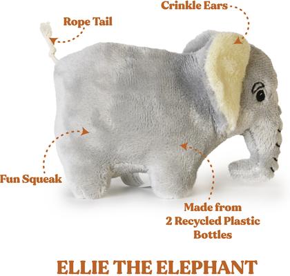 Show full view: Grrreen Elephant Squeaky Plush Dog Toy, Small slide 3 of 8