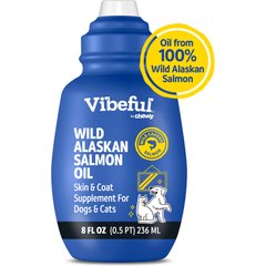 Vibeful Wild Alaskan Salmon Oil Liquid Skin & Coat Supplement for Dogs & Cats, 8-fl oz bottle