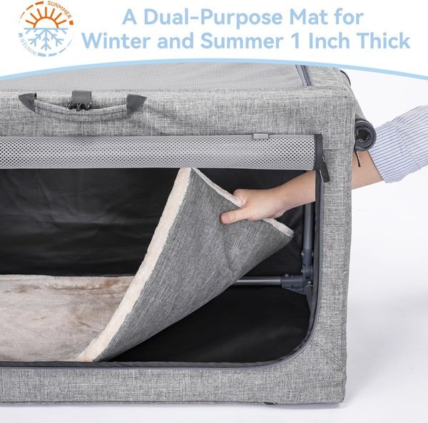 Petsfit Three Door Collapsible Soft Sided Dog & Cat Crate