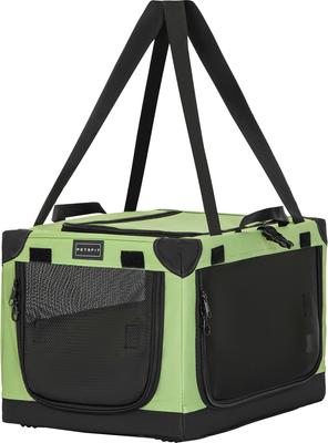 Show full view: Petsfit Adjustable Frame Three Door Collapsible Soft Sided Dog & Cat Crate, Green, 20 inch slide 9 of 10