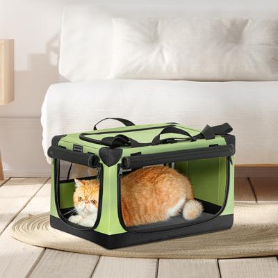Show full view: Petsfit Adjustable Frame Three Door Collapsible Soft Sided Dog & Cat Crate, Green, 20 inch slide 8 of 10