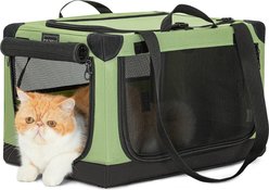 Petsfit Adjustable Frame Three Door Collapsible Soft Sided Dog & Cat Crate, Green, 20 inch slide 1 of 9