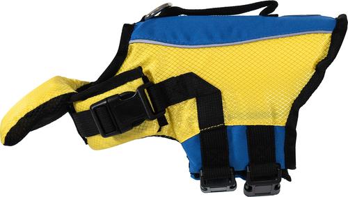 Show full view: Body Glove Ripstop Dog Life Jacket, Blue/Yellow, X-Small slide 3 of 7
