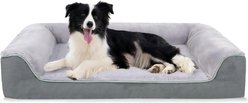 LFC PETS Water-resistant Orthopedic Bolster Dog & Cat Bed with Removable Cover, Grey, Medium