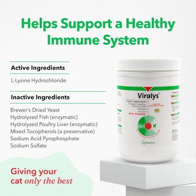 Show full view: Vetoquinol Viralys Powder Immune Supplement for Cats, 3.5-oz slide 3 of 11