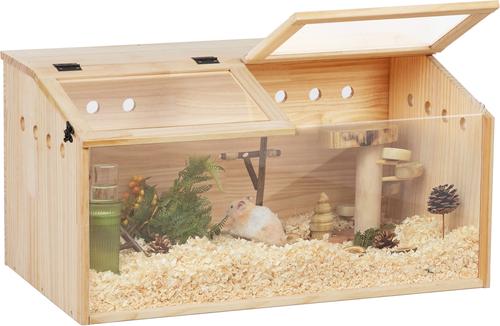 Show full view: Coziwow Openable Top Wooden Hamster Cage & Gerbil Habitat, 31.5-in slide 9 of 11