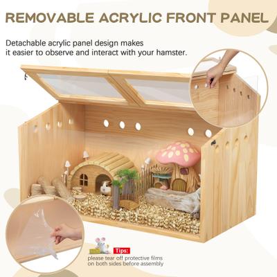 Show full view: Coziwow Openable Top Wooden Hamster Cage & Gerbil Habitat, 31.5-in slide 5 of 11