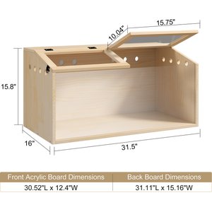 Coziwow Openable Top Wooden Hamster Cage & Gerbil Habitat, 31.5-in
