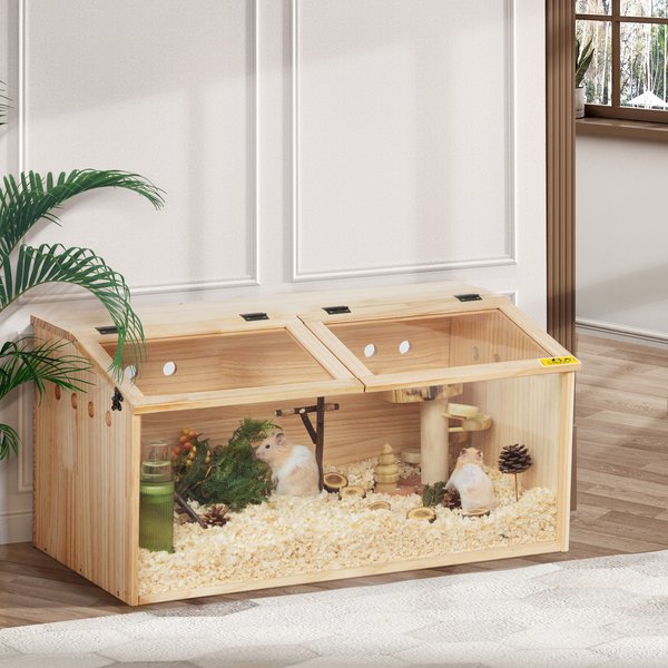 木製小動物用ハビタット Amazon.com : Large Hamster Cages - Wooden Hamster Mice and