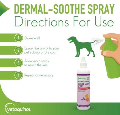 Show full view: Vetoquinol Dermal-Soothe Anti-Itch Spray for Dogs & Cats, 12-fl oz bottle slide 5 of 10