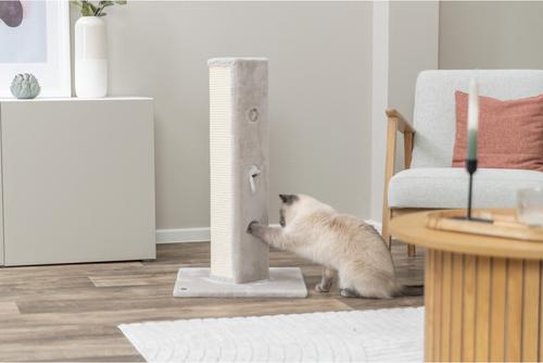Show full view: TRIXIE Soria 31.5-in Plush Tower Cat Scratching Post, Grey slide 2 of 8