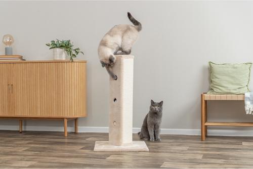 Show full view: TRIXIE Soria 31.5-in Plush Tower Cat Scratching Post, Beige/Natural slide 6 of 9