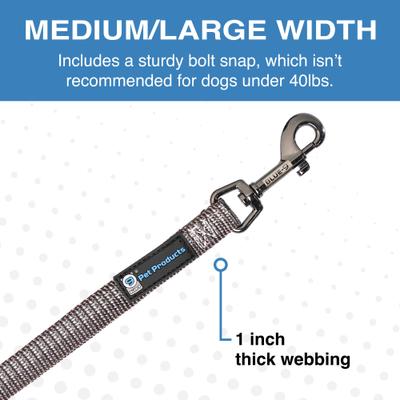 Show full view: Blue-9 Pet Products Reflective Dog Leash, Gray Fog, Medium/Large: 6-ft long, 1-in wide slide 4 of 8