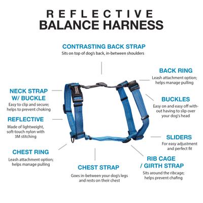 Show full view: Blue-9 Pet Products Reflective Buckle-Neck Balance Dog Harness, Gray Fog, Medium-Large: 24 to 35.5-in chest slide 3 of 9
