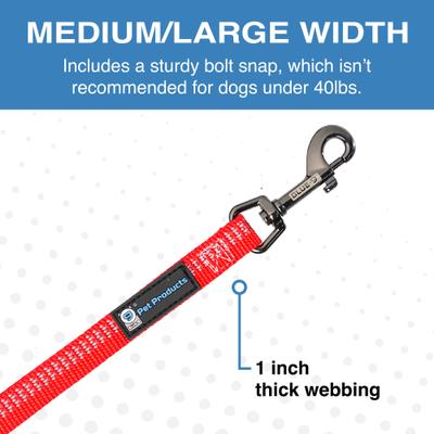 Show full view: Blue-9 Pet Products Reflective Dog Leash, Red Ember, Medium/Large: 6-ft long, 1-in wide slide 4 of 8