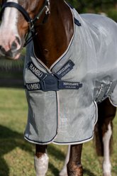 Horseware Rambo Protector Fieldsafe Plus Horse Fly Sheet, Silver with Navy, White & Beige, 78-in slide 2 of 4
