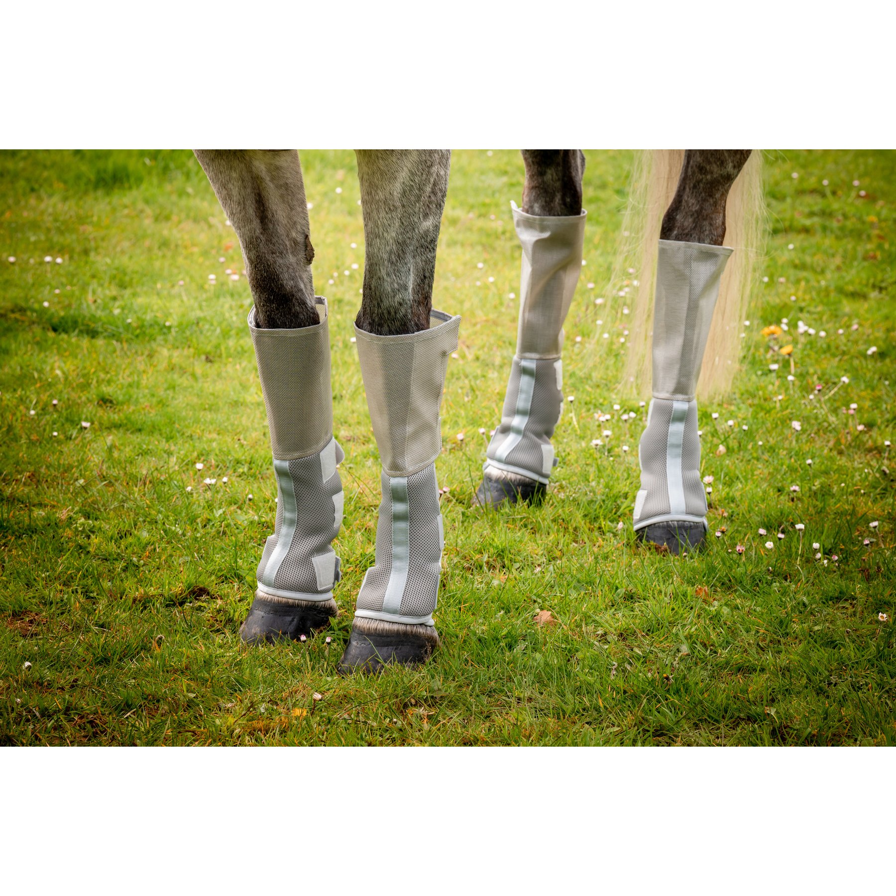 Horseware Rambo Tech-Fit Horse Fly Boot, Silver, Extra Full
