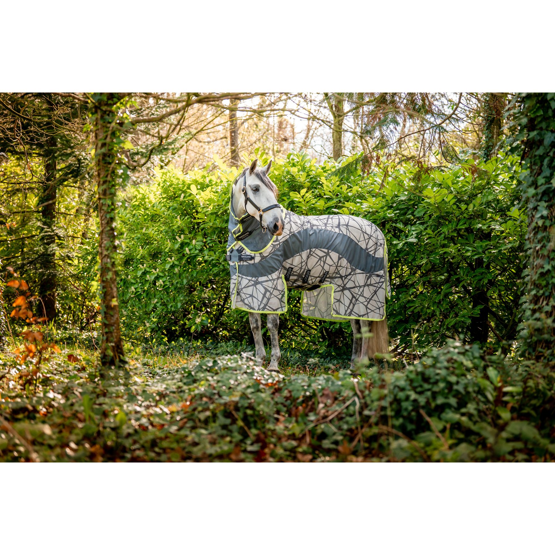 Horseware Amigo CamoFly Plus Horse Fly Sheet, CamoFly Print & Lime, 81-in