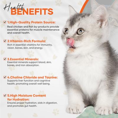 Show full view: Scoochie Pet Chef Scoochies Recipe Variety Pack with Real Chicken & Seafood in Savory Gravy Wet Cat Food, 14-oz can, case of 6 slide 8 of 8