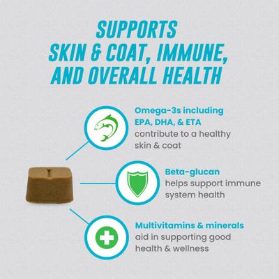 Show full view: Nutramax Welactin Daily Omega-3 Soft Chews Skin & Coat Supplement for Dogs, 60 count slide 5 of 12