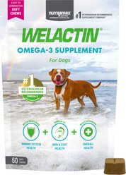 Nutramax Welactin Daily Omega-3 Soft Chews Skin & Coat Supplement for Dogs, 60 count