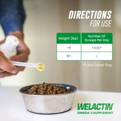 Show full view: Nutramax Welactin Omega-3 Fish Oil Liquid Skin & Coat Supplement for Cats, 4-fl oz slide 7 of 11