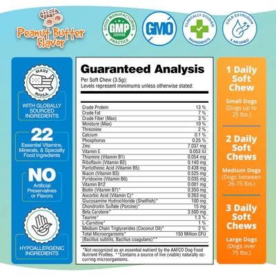 Show full view: 5Strands Peanut Butter Flavored Multivitamin for Dogs, 90-count slide 6 of 6