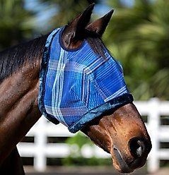 Kensington Protective Products Horse Fly Mask with Fleece Trim, Kentucky Blue, Horse slide 2 of 7
