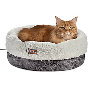 K&H Pet Products Thermo-Snuggle Cup Bomber Heated Dog & Cat Bed, Gray