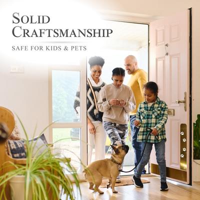 Show full view: Deck the Door Decor Paw Print Engraved Dog & Cat Door Scratch Protection Plate, Satin Black, 6 x 30-in slide 6 of 8