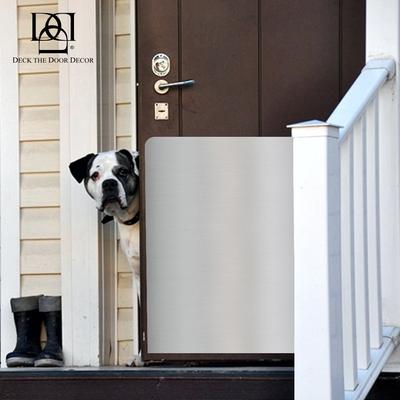 Show full view: Deck the Door Decor Large Breed Dog Door Scratch Protection Plate, Oil Rubbed Bronze, Residential Entry Door 30 x 34-in slide 2 of 6