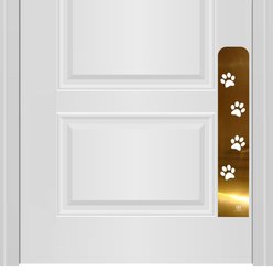 Deck the Door Decor Paw Print Engraved Dog & Cat Door Scratch Protection Plate, Shiny Brass, 6 x 22-in slide 1 of 7