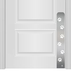 Deck the Door Decor Paw Print Engraved Dog & Cat Door Scratch Protection Plate, Satin Nickel, 6 x 30-in