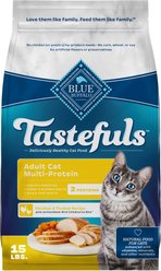 Blue Buffalo Tastefuls Multi-Protein Chicken & Turkey Recipe Adult Dry Cat Food, 15-lb bag