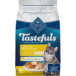 Blue Buffalo Tastefuls Multi-Protein Chicken & Turkey Recipe Adult Dry Cat Food, 15-lb bag