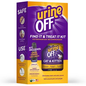 Urine Off Find It & Treat It Kit Stain & Odor Remover & Hi-Power LED Urine Finder, Kitten