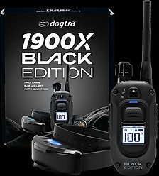 Dogtra 1900X Black Edition Waterproof Vibration & Tone Remote Dog Training Collar, 13 to 20-in neck, Matte Black
