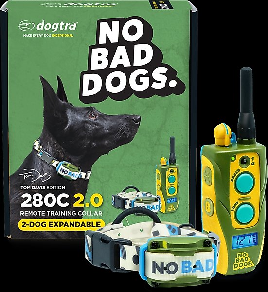 Show full view: Dogtra Tom Davis Edition 280C 2.0 1/2 Mile Waterproof Vibration & Tone Remote Dog Training Collar, one-size, Green/Yellow slide 1 of 9