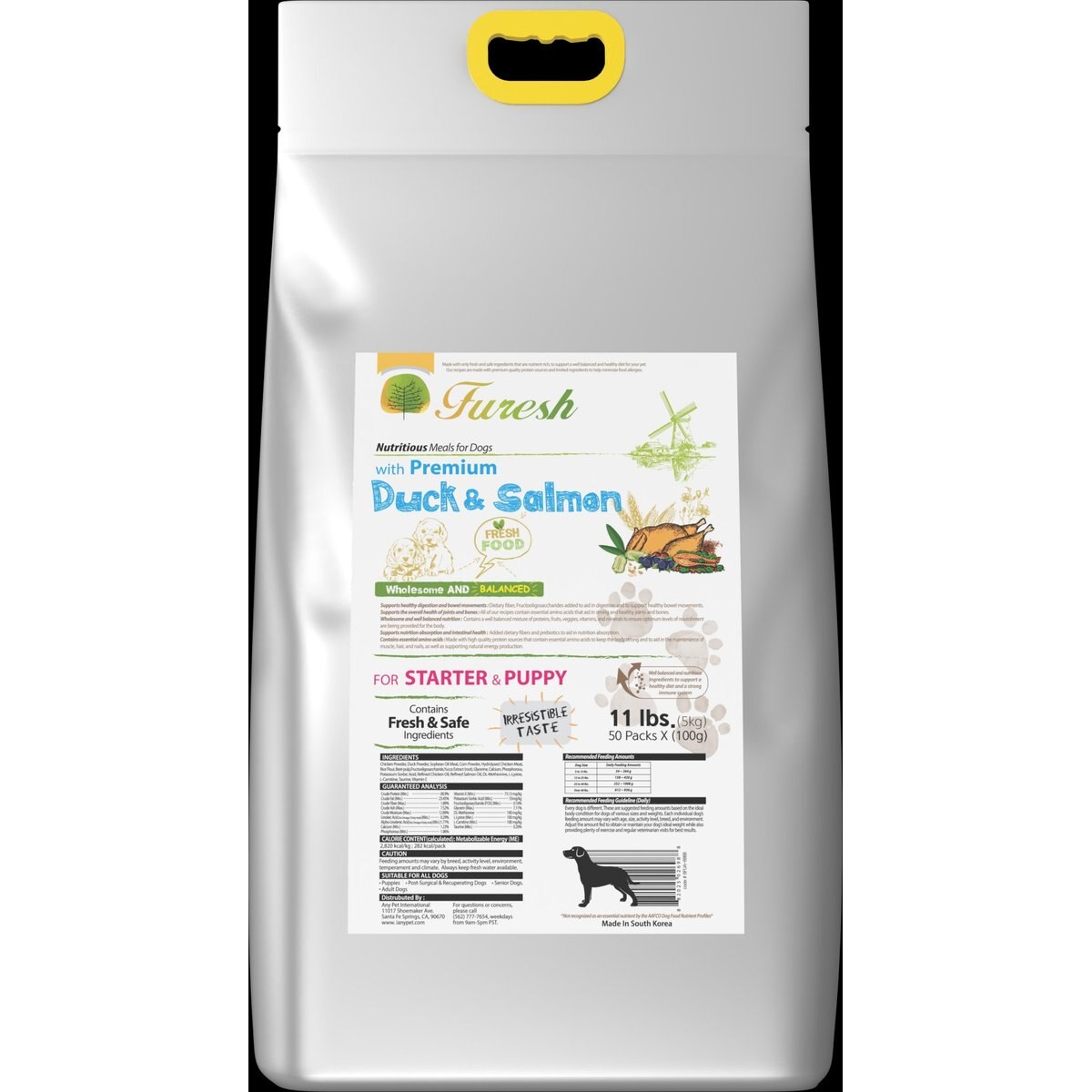 Alpha Dog Series FURESH Puppy Limited Ingredient Duck & Salmon Recipe Dry Dog Food, 11-lb bag