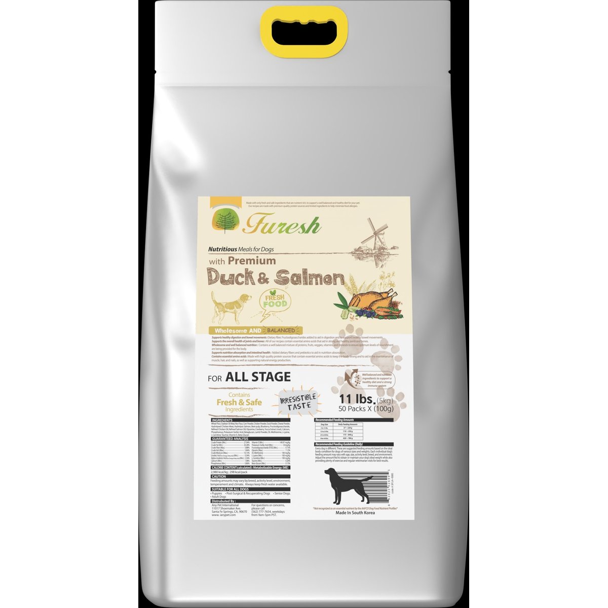 Alpha Dog Series FURESH Limited Ingredient Duck & Salmon Recipe Dry Dog Food, 11-lb bag