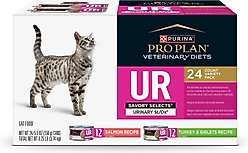 Purina Pro Plan Veterinary Diets UR Urinary St/Ox Savory Selects Variety Pack Wet Cat Food, 5.5-oz, case of 24