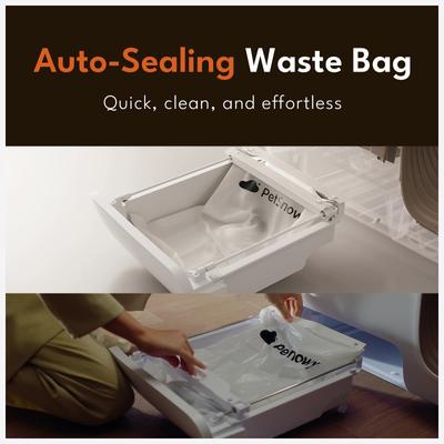 Show full view: PetSnowy Automatic Odor-Free Self-Cleaning Cat Litter Box, Cream slide 4 of 8