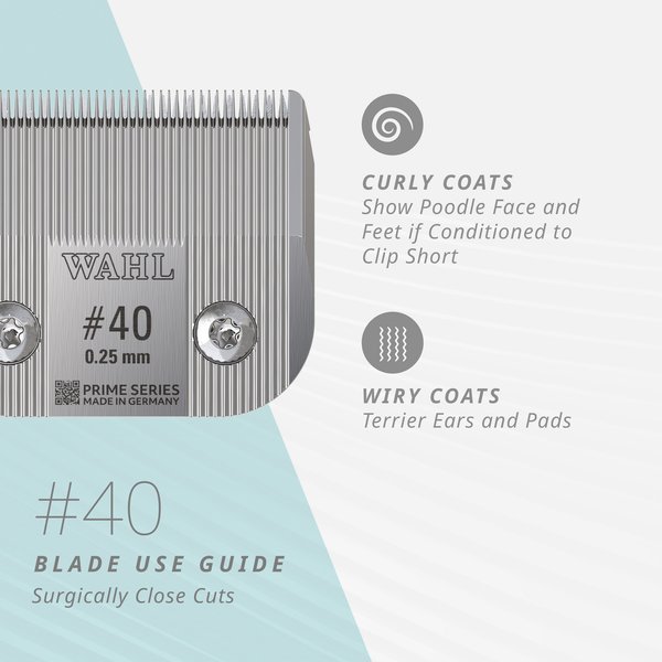 Show full view: Wahl #40 Prime Series Pet Grooming Blade Set, Chrome slide 5 of 8
