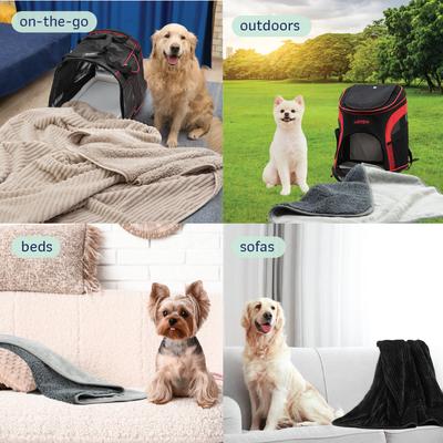 Show full view: Katziela Fur Comfort Premium Dog & Cat Throw Blanket, Brown Striped, X-Large: 60 x 80-in slide 7 of 8