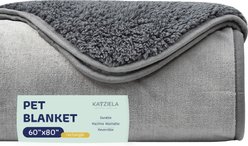 Katziela Fur Comfort Premium Dog & Cat Throw Blanket, Gray Solid, X-Large: 60 x 80-in