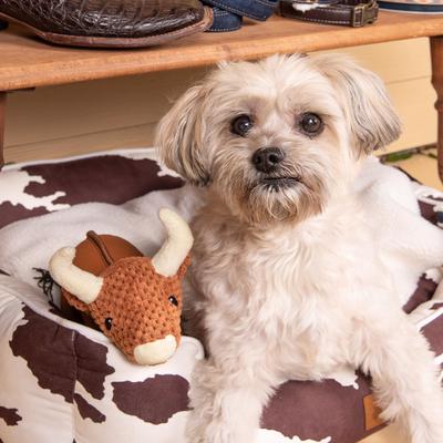 Show full view: Wrangler Textured Latex Stuffed Cow Dog Chew Toy, Brown slide 2 of 7