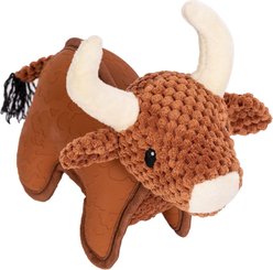 Wrangler Textured Latex Stuffed Cow Dog Chew Toy, Brown