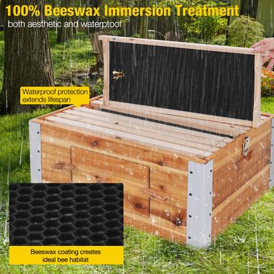 Show full view: Aivituvin Large Wooden Bee Hive, Brown, 24.6-L slide 7 of 10